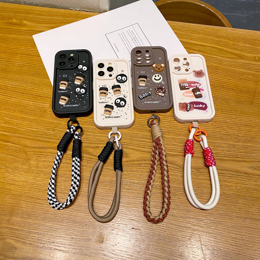 Apple iPhone Pro Series Coffee Soft Silicone Lanyard Back Cover Case - Lanyard 3
