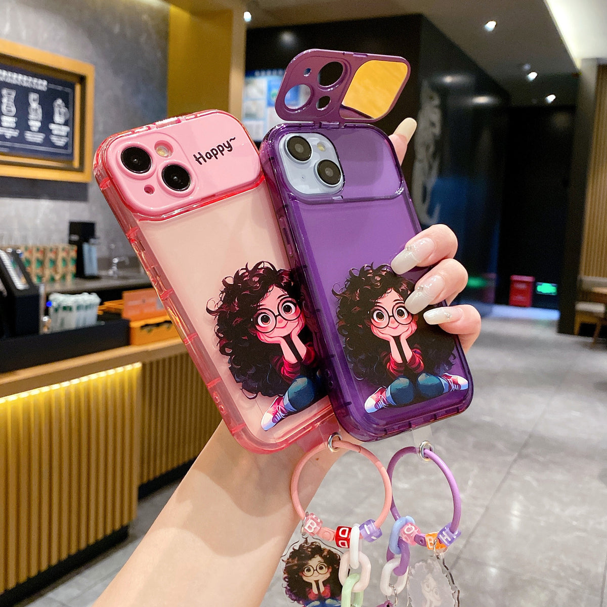 Apple iPhone Cute Girl with Charm Premium Girlish Back Cover Case - Girl 1