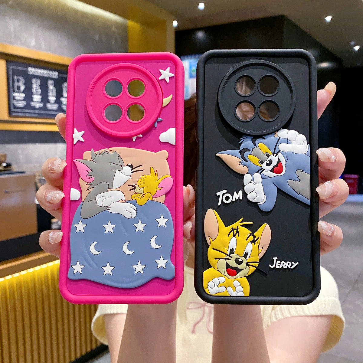 Realme 12 5G / 12X 5G Tom & Jerry Soft Silicone Cute 3D Cartoon Back Cover Case - Tom & Jerry