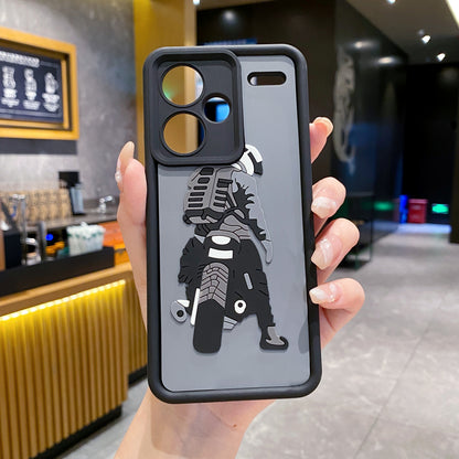 Redmi Note 13 Pro Plus 5G Moto Rider Soft Silicone Cute 3D Cartoon Back Cover Case - Moto Rider