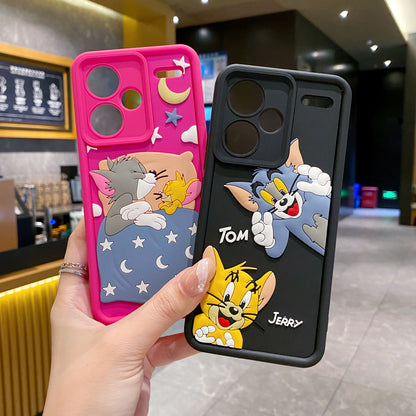 Redmi Note 13 Pro Plus 5G Tom & Jerry Soft Silicone Cute 3D Cartoon Back Cover Case - Tom & Jerry