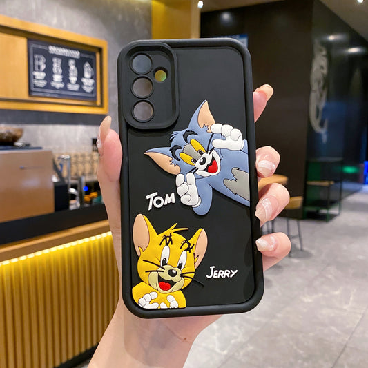 Samsung S23 FE 5G Tom & Jerry Soft Silicone Cute 3D Cartoon Back Cover Case - Tom & Jerry