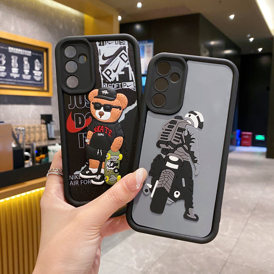 Samsung S23 FE 5G Moto Rider Soft Silicone Cute 3D Cartoon Back Cover Case - Moto Rider