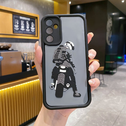 Samsung S24 5G Moto Rider Soft Silicone Cute 3D Cartoon Back Cover Case - Moto Rider