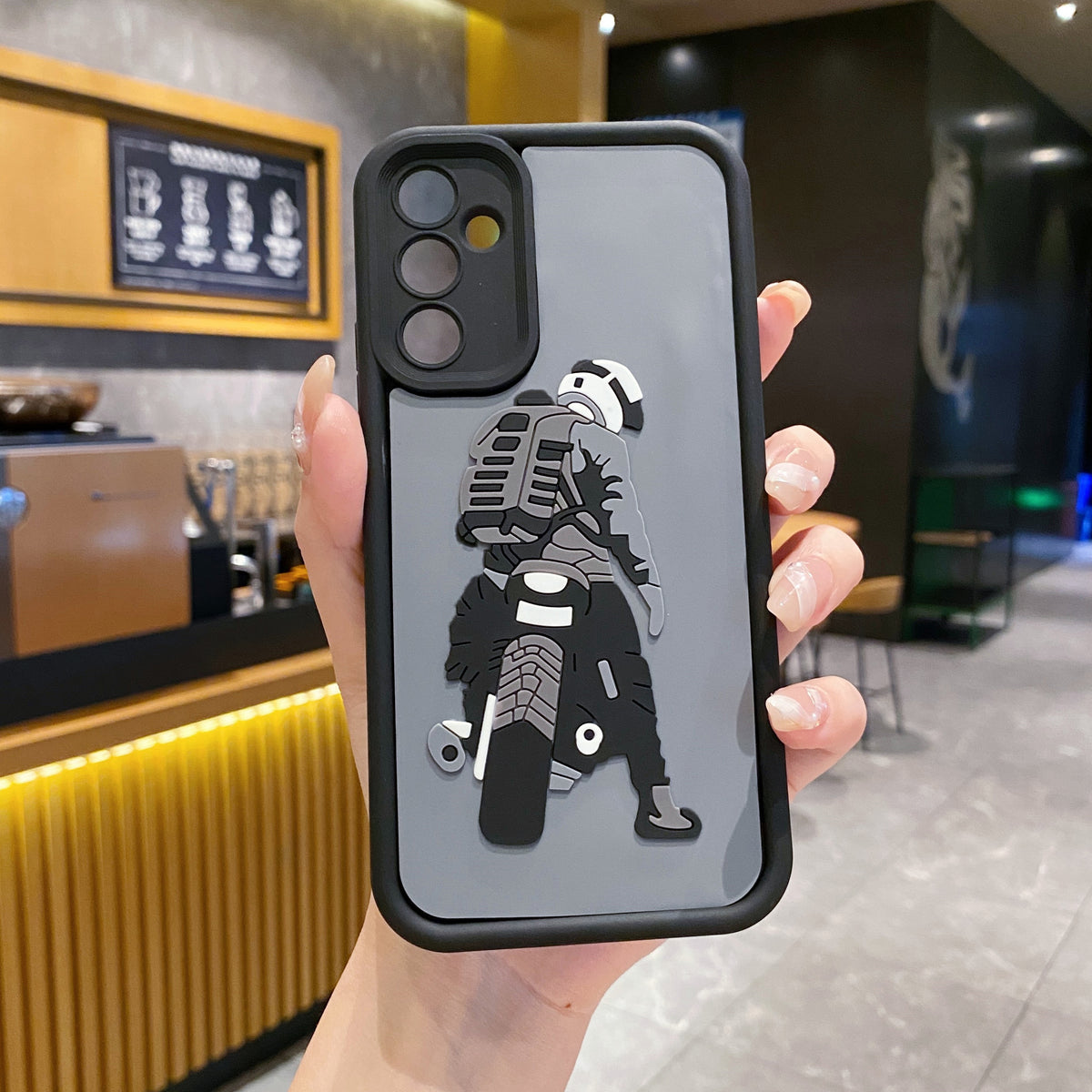 Samsung S23 FE 5G Moto Rider Soft Silicone Cute 3D Cartoon Back Cover Case - Moto Rider