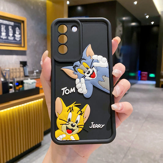 Samsung S21 FE 5G Tom & Jerry Soft Silicone Cute 3D Cartoon Back Cover Case - Tom & Jerry