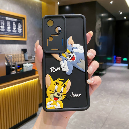 Vivo V30 5G Tom & Jerry Soft Silicone Cute 3D Cartoon Back Cover Case - Tom & Jerry