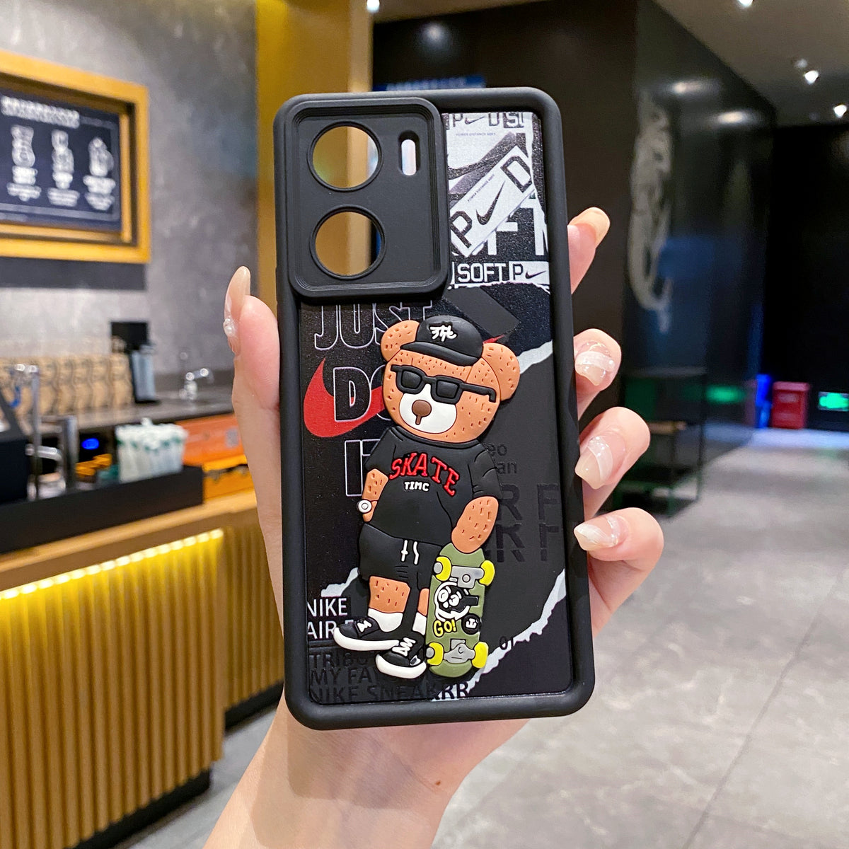Vivo V29e 5G Bear Soft Silicone Cute 3D Cartoon Back Cover Case - Bear