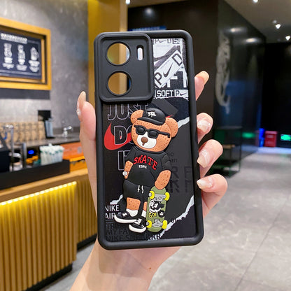 Vivo V29e 5G Bear Soft Silicone Cute 3D Cartoon Back Cover Case - Bear
