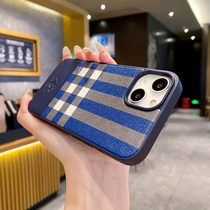 Apple iPhone Branded Premium Polo Leather Back Case - Blue