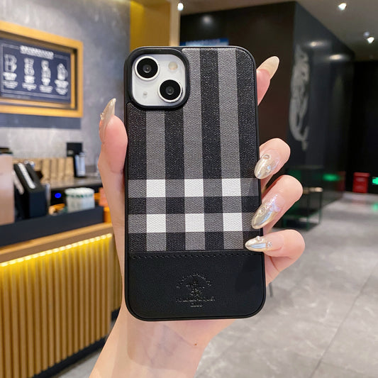 Apple iPhone Branded Premium Polo Leather Back Case - Black