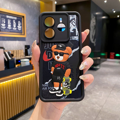 Redmi Note 14 5G Bear Soft Silicone Cute 3D Cartoon Back Cover Case - Bear