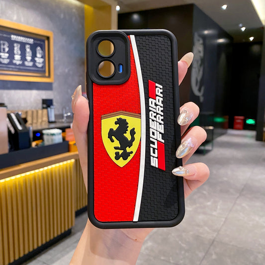 Motorola Moto G45 5G Ferrari Soft Silicone Cute 3D Cartoon Back Cover Case -Ferrari