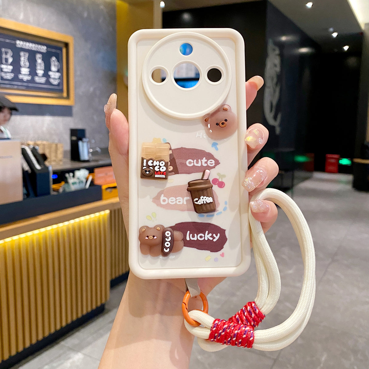 Realme 11 Pro/11 Pro Plus 5G Coffee Soft Silicone Lanyard Back Cover Case - Lanyard 4