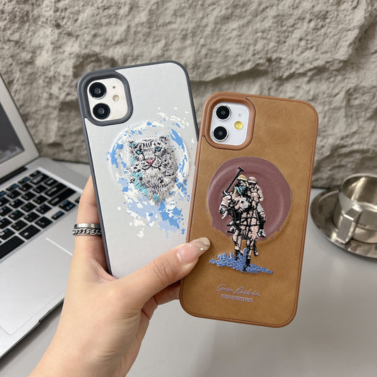 Apple iPhone 11 Premium US POLO Assn. Embroidery Leather case with Magsafe  - Tiger 1