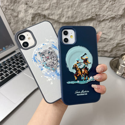 Apple iPhone 11 Premium US POLO Assn. Embroidery Leather case with Magsafe  - Tiger 1