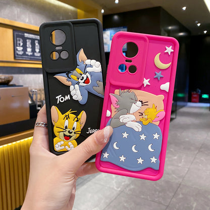 Oppo Reno 10 Pro 5G Tom & Jerry Soft Silicone Cute 3D Cartoon Back Cover Case - Tom & Jerry