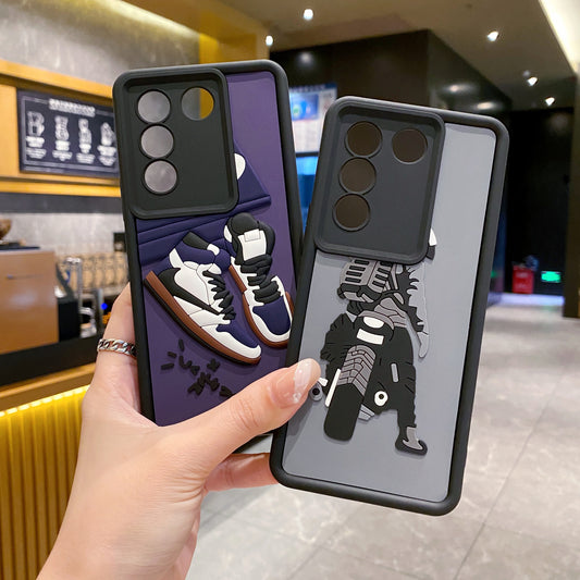 Vivo V27 5G  Moto Rider Soft Silicone Cute 3D Cartoon Back Cover Case - Moto Rider