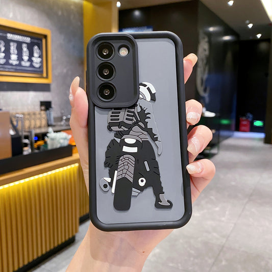 Samsung S23 5G Moto RIder Soft Silicone Cute 3D Cartoon Back Cover Case - Moto RIder