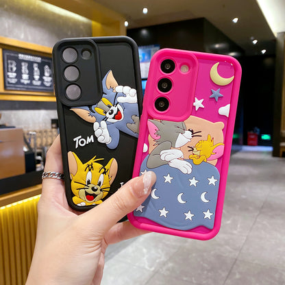 Samsung S23 5G Tom & Jerry Soft Silicone Cute 3D Cartoon Back Cover Case - Tom & Jerry