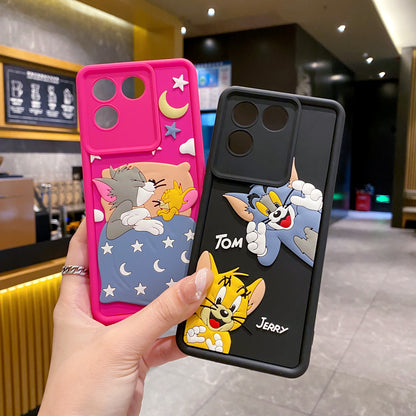 Vivo T2 Pro / iQoo Z7 Pro 5G Tom & Jerry Soft Silicone Cute 3D Cartoon Back Cover Case - Tom & Jerry