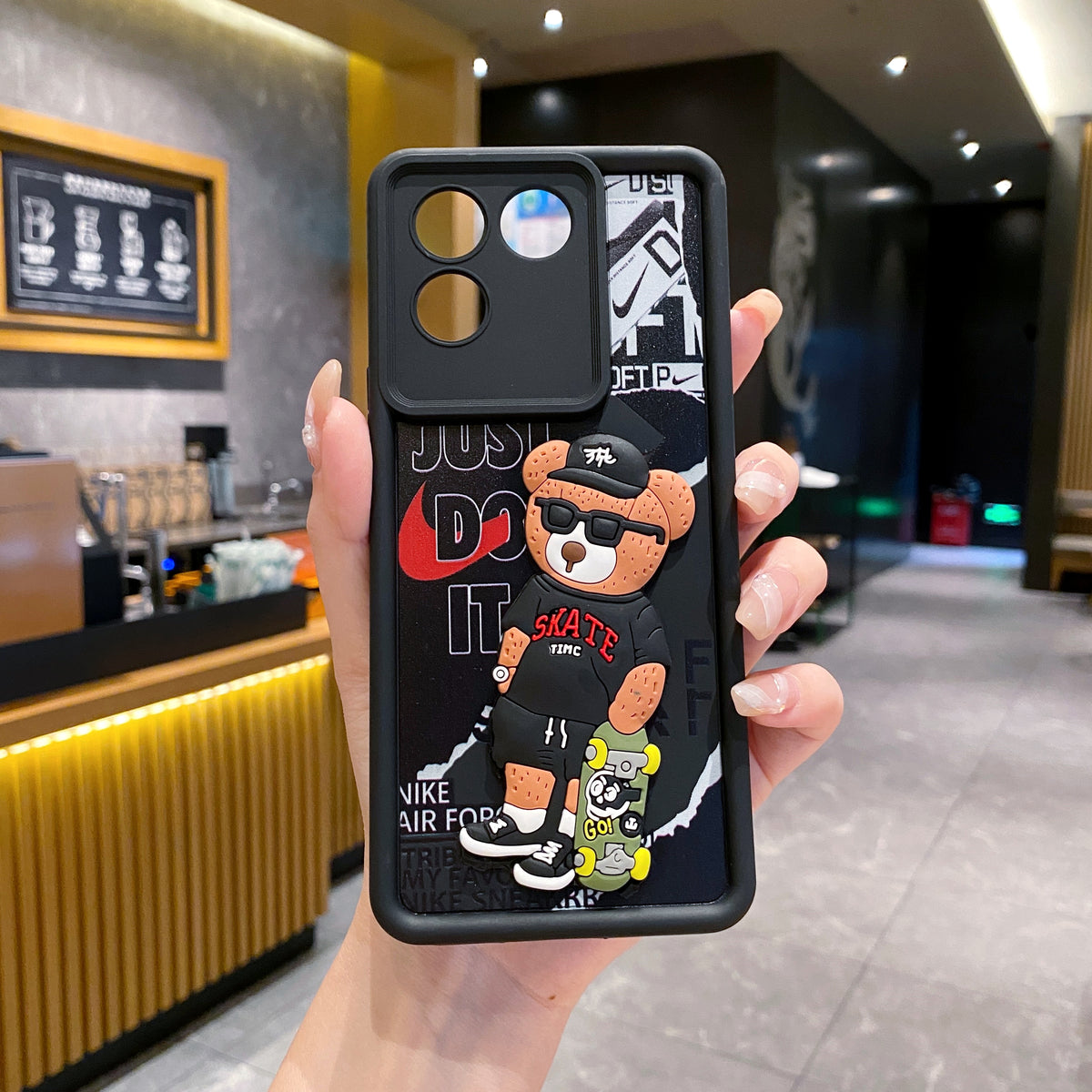 Vivo T2 Pro / iQoo Z7 Pro 5G Bear Soft Silicone Cute 3D Cartoon Back Cover Case - Bear