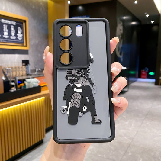 Vivo V29 5G Moto Rider Soft Silicone Cute 3D Cartoon Back Cover Case - Moto Rider