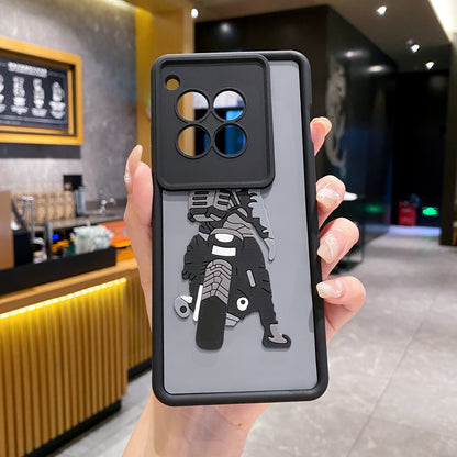 OnePlus 12R 5G Moto Rider Soft Silicone Cute 3D Cartoon Back Cover Case - Moto Rider