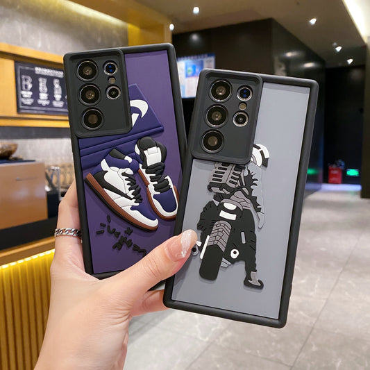 Samsung S24 Ultra 5G Moto Rider Soft Silicone Cute 3D Cartoon Back Cover Case - Moto Rider