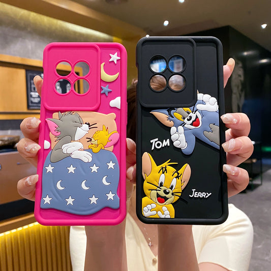 OnePlus 11r 5G Tom & Jerry Soft Silicone Cute 3D Cartoon Back Cover Case - Tom & Jerry