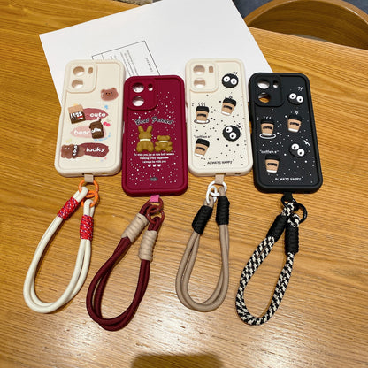 Vivo Y56 5G Coffee Soft Silicone Lanyard Back Cover Case - Lanyard 2