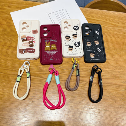 OnePlus Nord CE 3 Lite 5G Coffee Soft Silicone Lanyard Back Cover Case - Lanyard 1