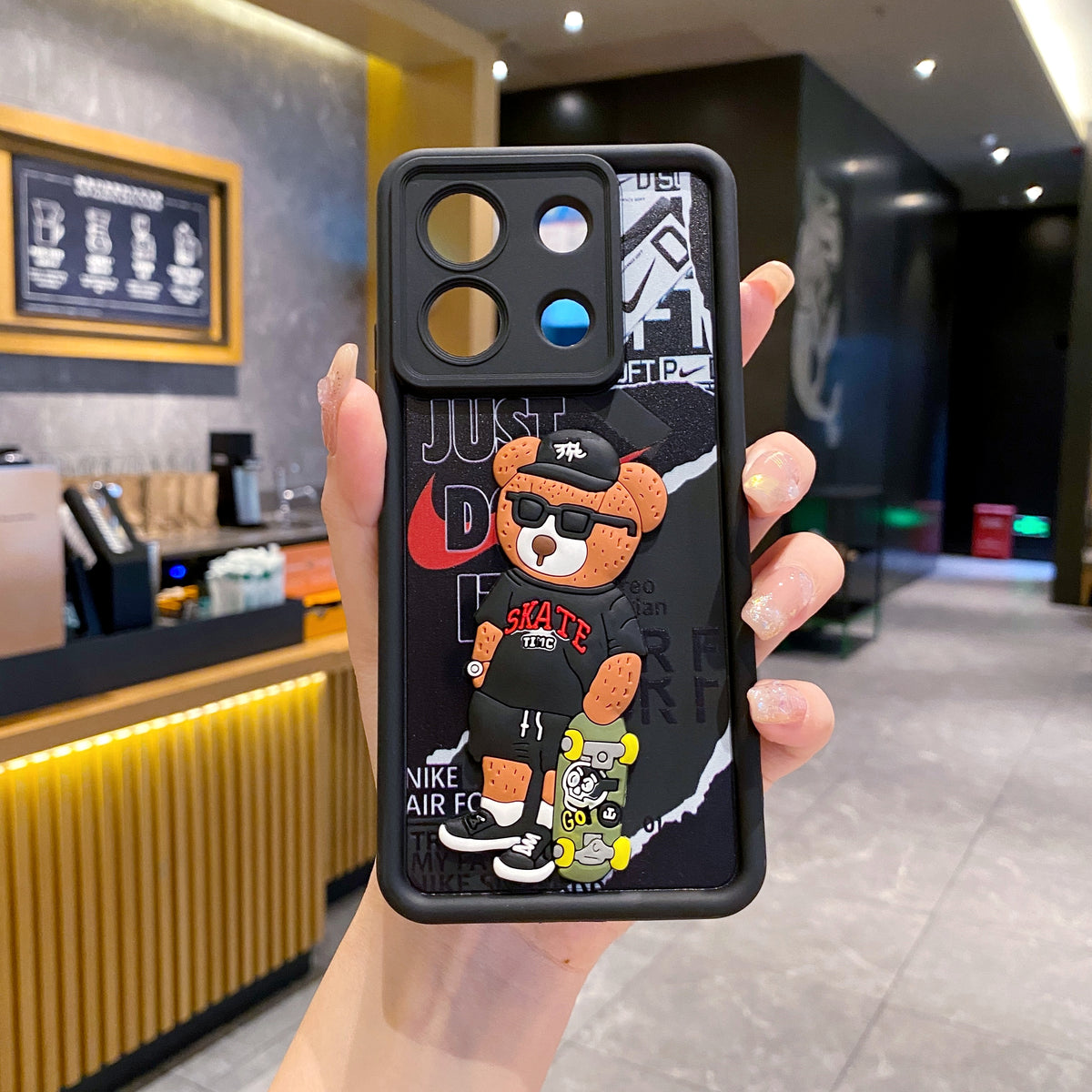 Redmi Note 13 5G Bear Soft Silicone Cute 3D Cartoon Back Cover Case - Bear