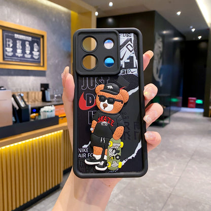 Redmi Note 13 5G Bear Soft Silicone Cute 3D Cartoon Back Cover Case - Bear