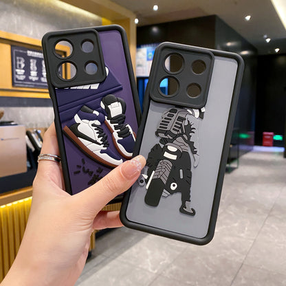 Redmi Note 13 5G Moto Rider Soft Silicone Cute 3D Cartoon Back Cover Case - Moto Rider