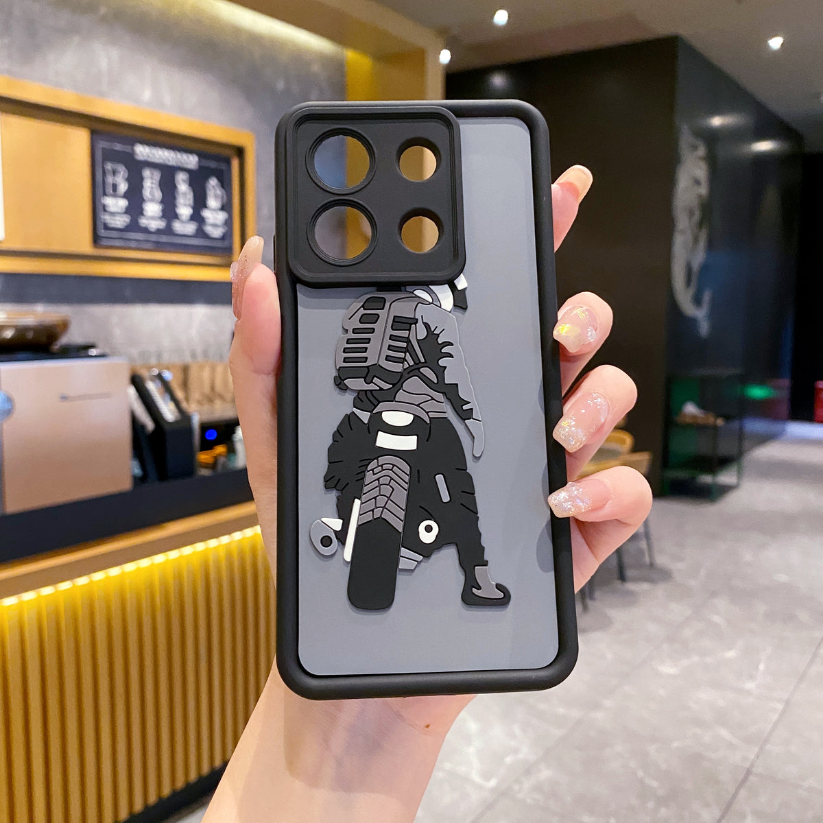 Redmi Note 13 Pro 5G Moto Rider Soft Silicone Cute 3D Cartoon Back Cover Case - Moto Rider