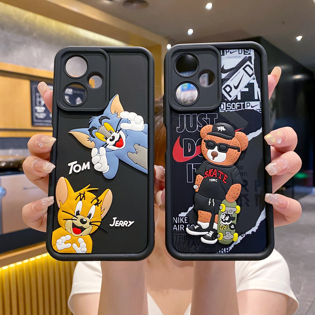 Redmi 13c 5G Tom & Jerry Soft Silicone Cute 3D Cartoon Back Cover Case - Tom & Jerry