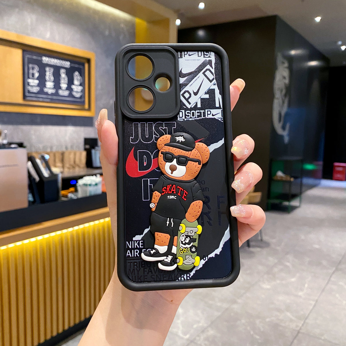 Redmi 13c 5G Bear Soft Silicone Cute 3D Cartoon Back Cover Case - Bear