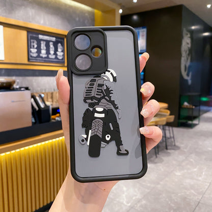 Redmi 13c 5G Moto Rider Soft Silicone Cute 3D Cartoon Back Cover Case - Moto Rider