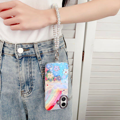 Apple iPhone 16 Series 3D Hot Trending Charms Rhinestone Flowers case - Pattern 2