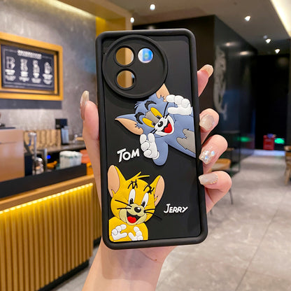 Vivo V30e 5G Tom & Jerry Soft Silicone Cute 3D Cartoon Back Cover Case - Tom & Jerry