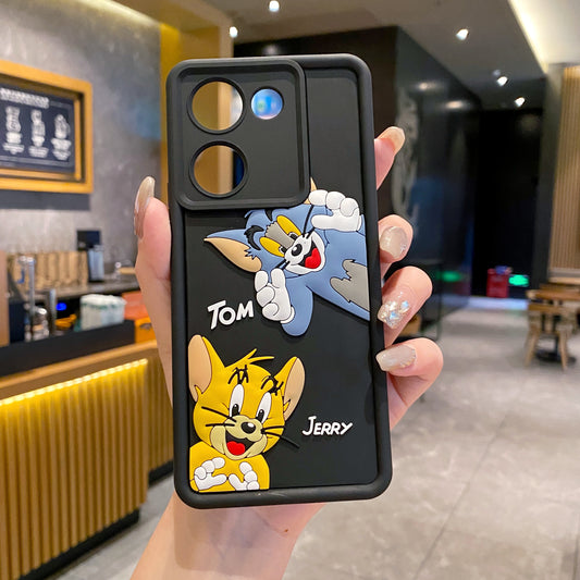 Vivo Y200 Pro 5G Tom & Jerry Soft Silicone Cute 3D Cartoon Back Cover Case - Tom & Jerry