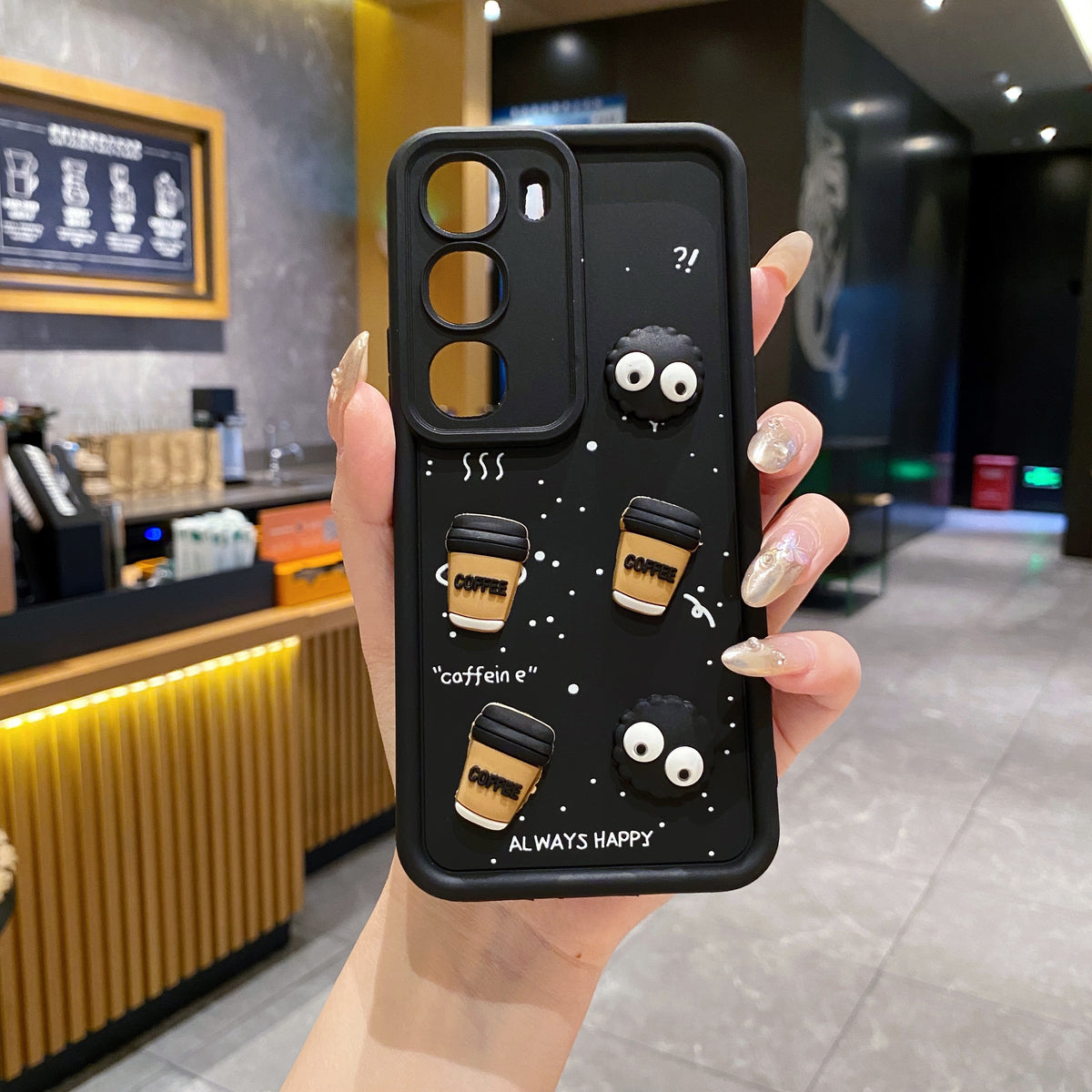 Vivo Y300 5G Coffee Soft Silicone Cute 3D Cartoon Back Cover Case - Black