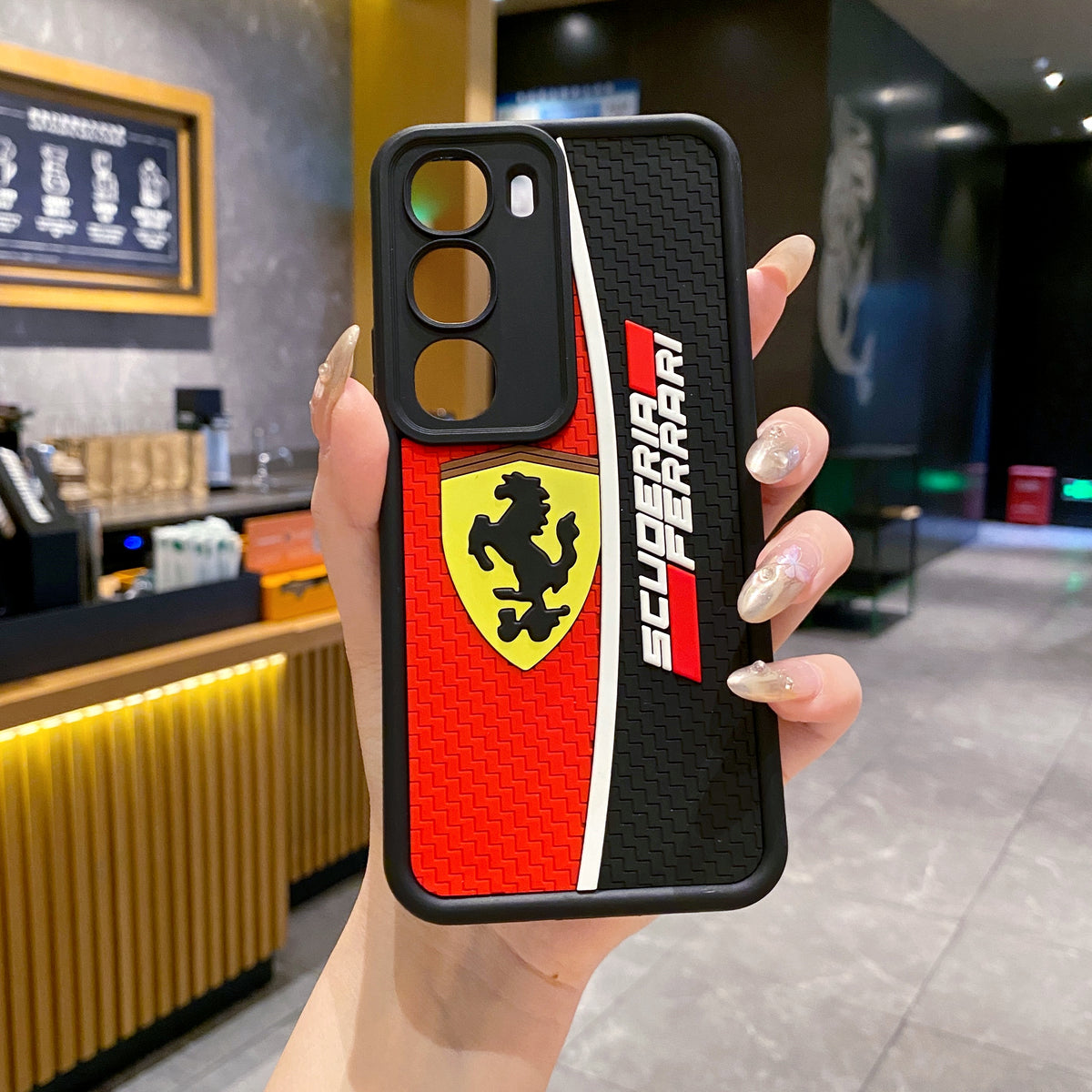 Vivo Y300 5G Ferrari Soft Silicone Cute 3D Cartoon Back Cover Case - Ferrari