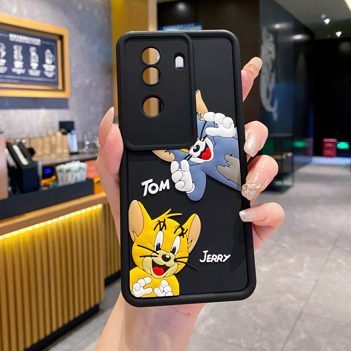 Vivo V40e/iQoo Z9s 5G Tom & Jerry Soft Silicone Cute 3D Cartoon Back Cover Case - Tom & Jerry