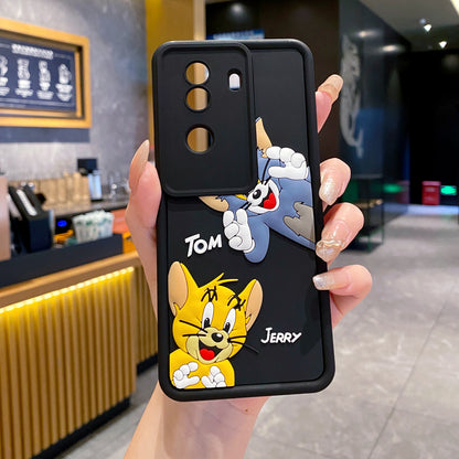 Vivo V40e/iQoo Z9s 5G Tom & Jerry Soft Silicone Cute 3D Cartoon Back Cover Case - Tom & Jerry