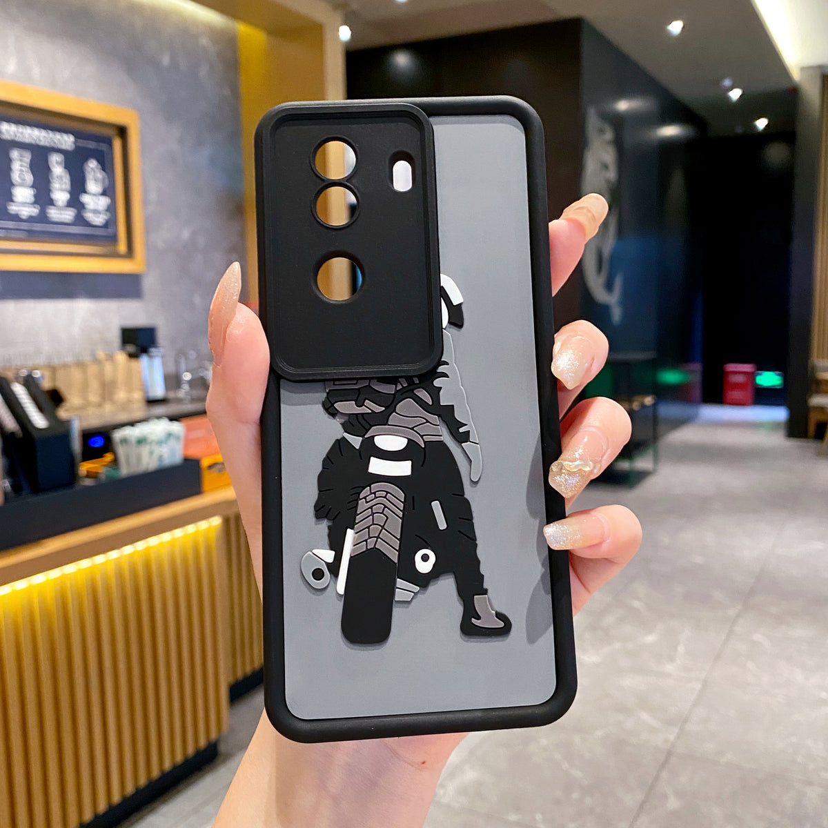 Vivo V40e/iQoo Z9s 5G Moto Rider Soft Silicone Cute 3D Cartoon Back Cover Case - Moto Rider