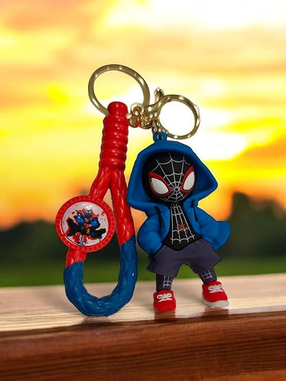 Combo (Pack Of 2) Cute Cartoon 3D Silicon PVC KeyRings - Spider 2