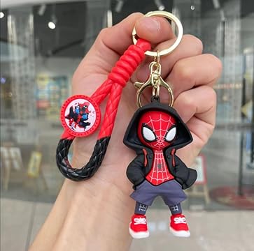 Combo (Pack Of 2) Cute Cartoon 3D Silicon PVC KeyRings - Spider