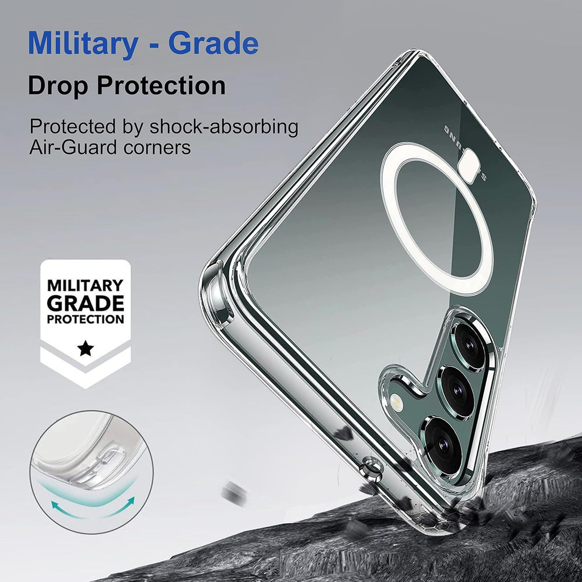 Samsung S23 5g Anti Yellow Clear Magsafe Back Case Cover - White